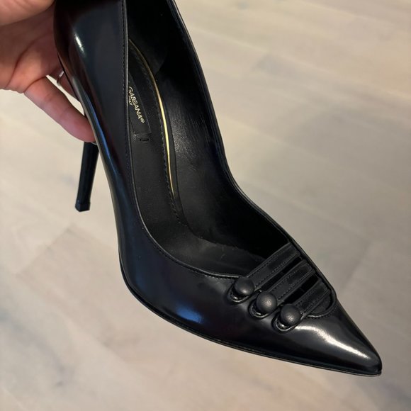 Dolce & Gabbana black leather pumps size 6/36 - Picture 3 of 12